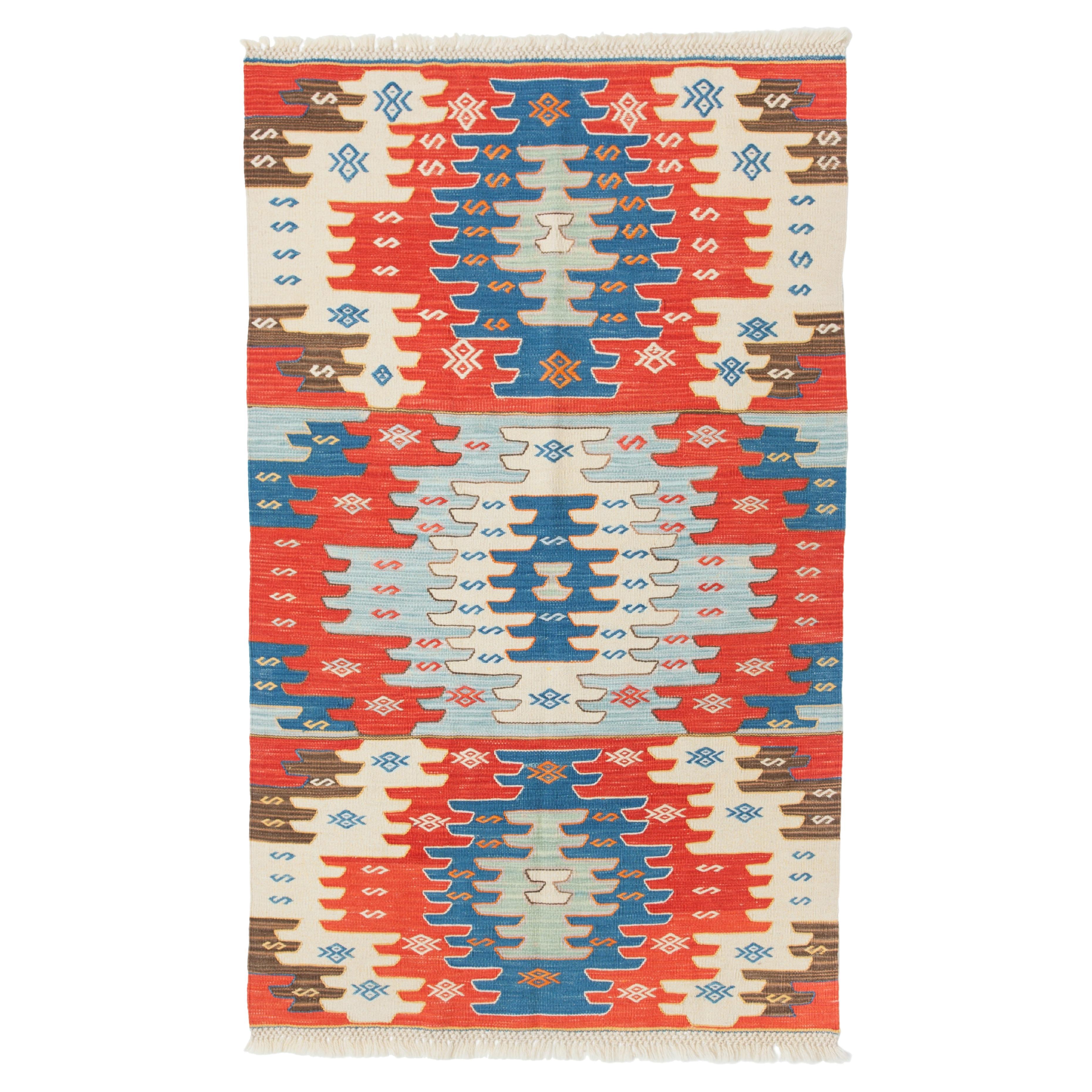 Alfombra de lana tejida a mano Kayseri Kilim Anatolia Central Alfombra turca Nueva y sin usar en venta