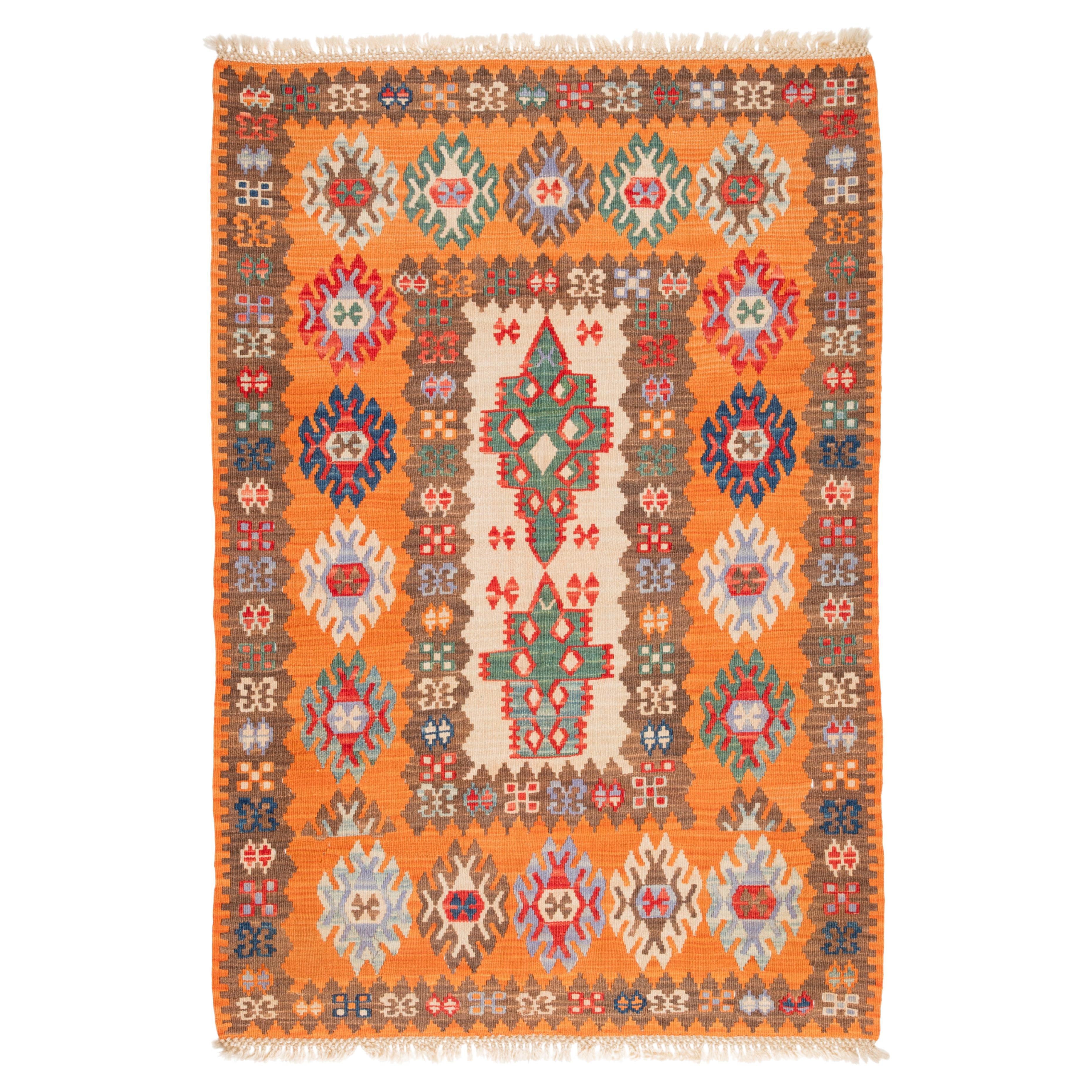 Alfombra de lana tejida a mano Kayseri Kilim Anatolia Central Alfombra turca Nueva y sin usar