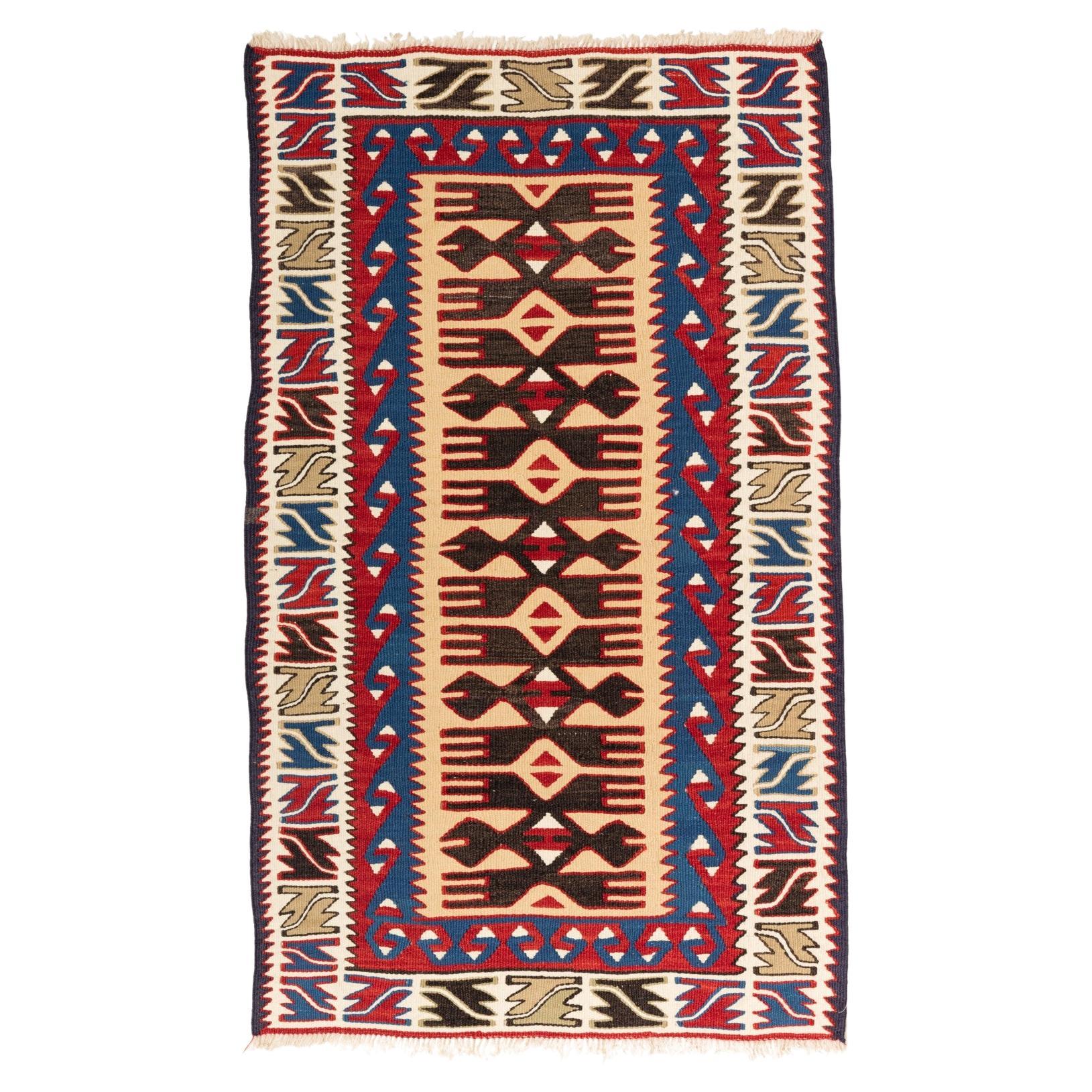 Alfombra de lana tejida a mano Kayseri Kilim Anatolia Central Alfombra turca Nueva y sin usar