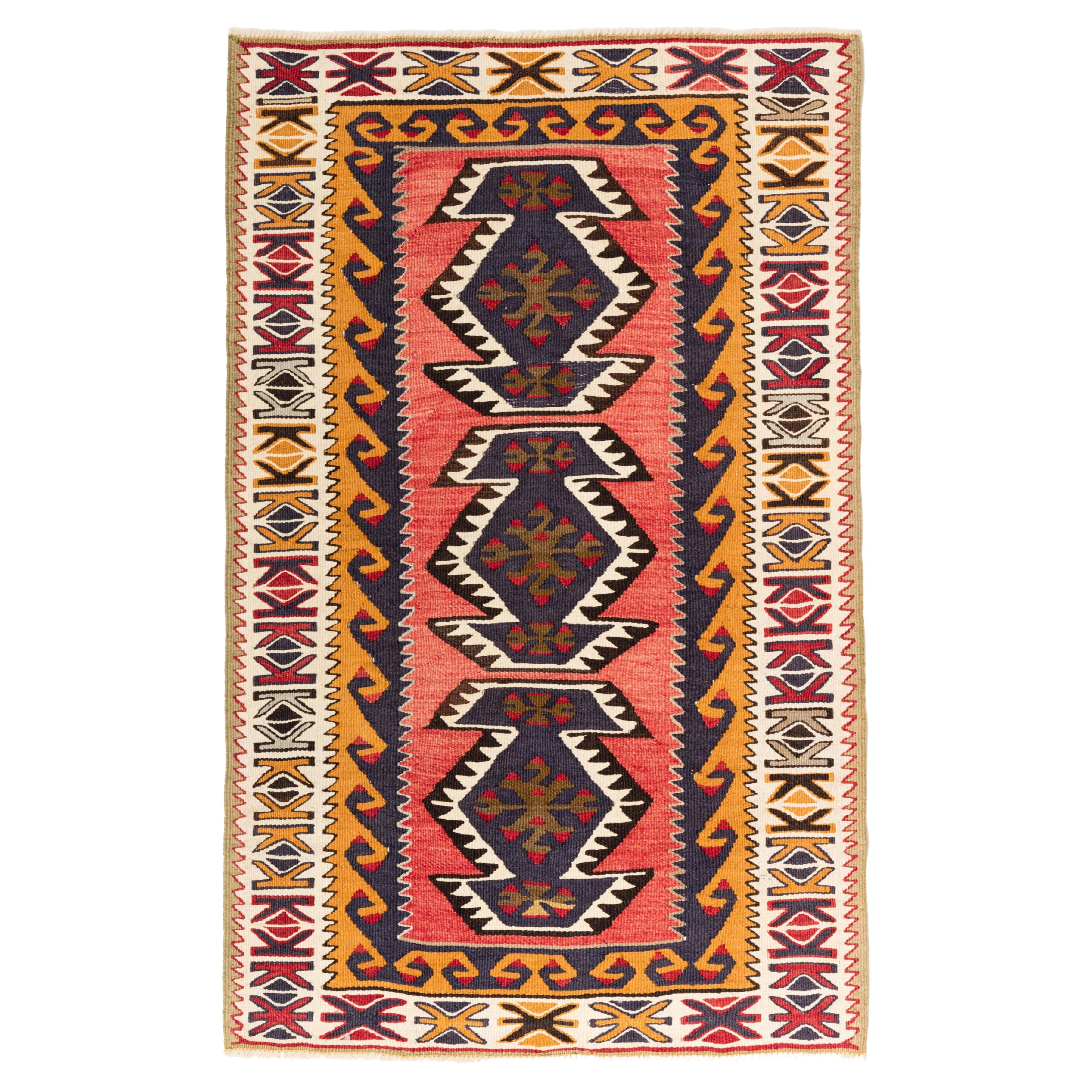 Alfombra de lana tejida a mano Kayseri Kilim Anatolia Central Alfombra turca Nueva y sin usar