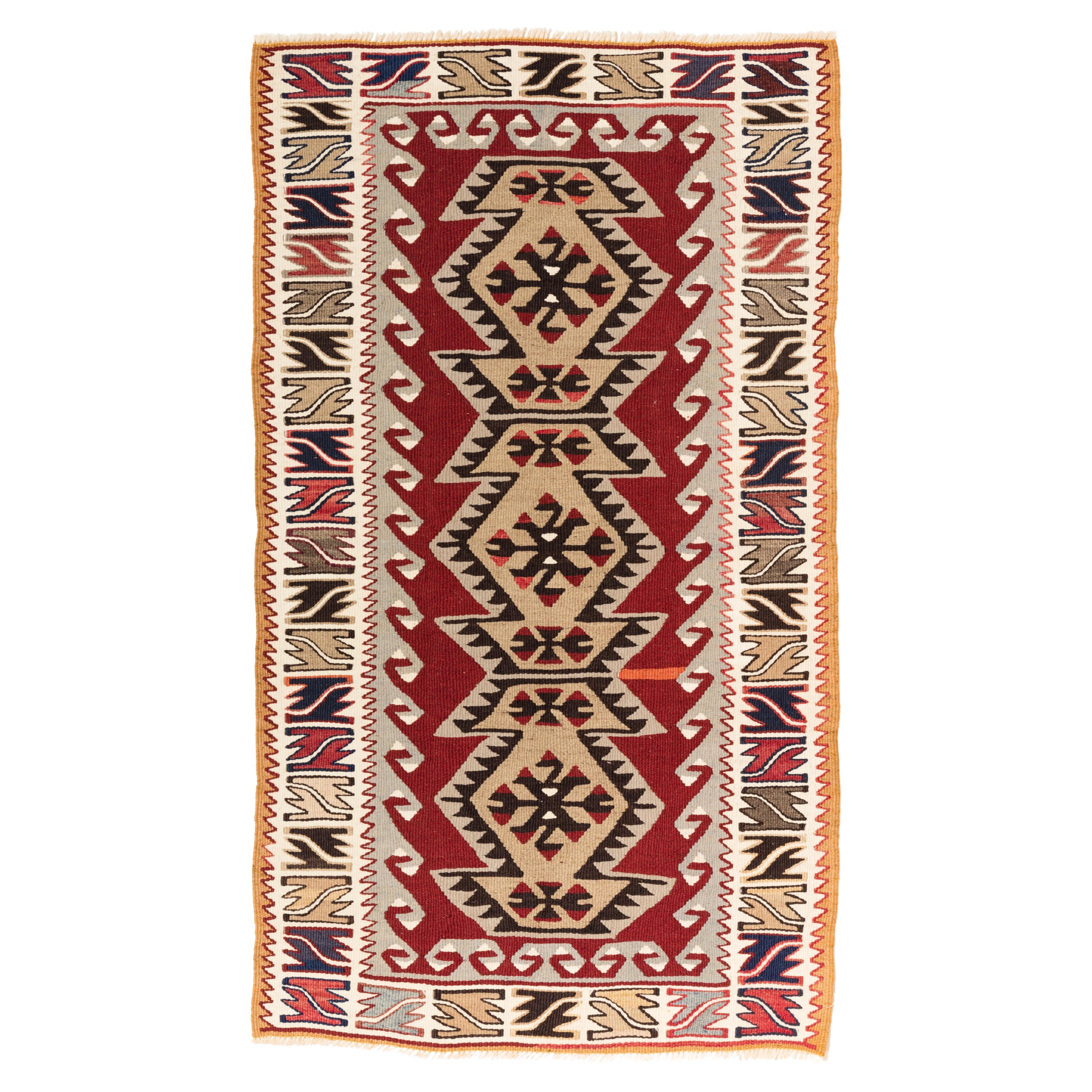 Alfombra de lana tejida a mano Kayseri Kilim Anatolia Central Alfombra turca Nueva y sin usar