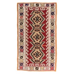 New & Not Used Handwoven Wool Kayseri Kilim Central Anatolian Rug Turkish Carpet