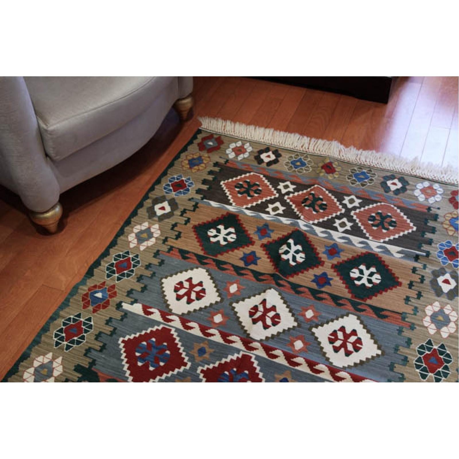 Hand-Woven New Handwoven Wool Ushak Oushak Fine Kilim Central Anatolian Rug Turkish Carpet For Sale