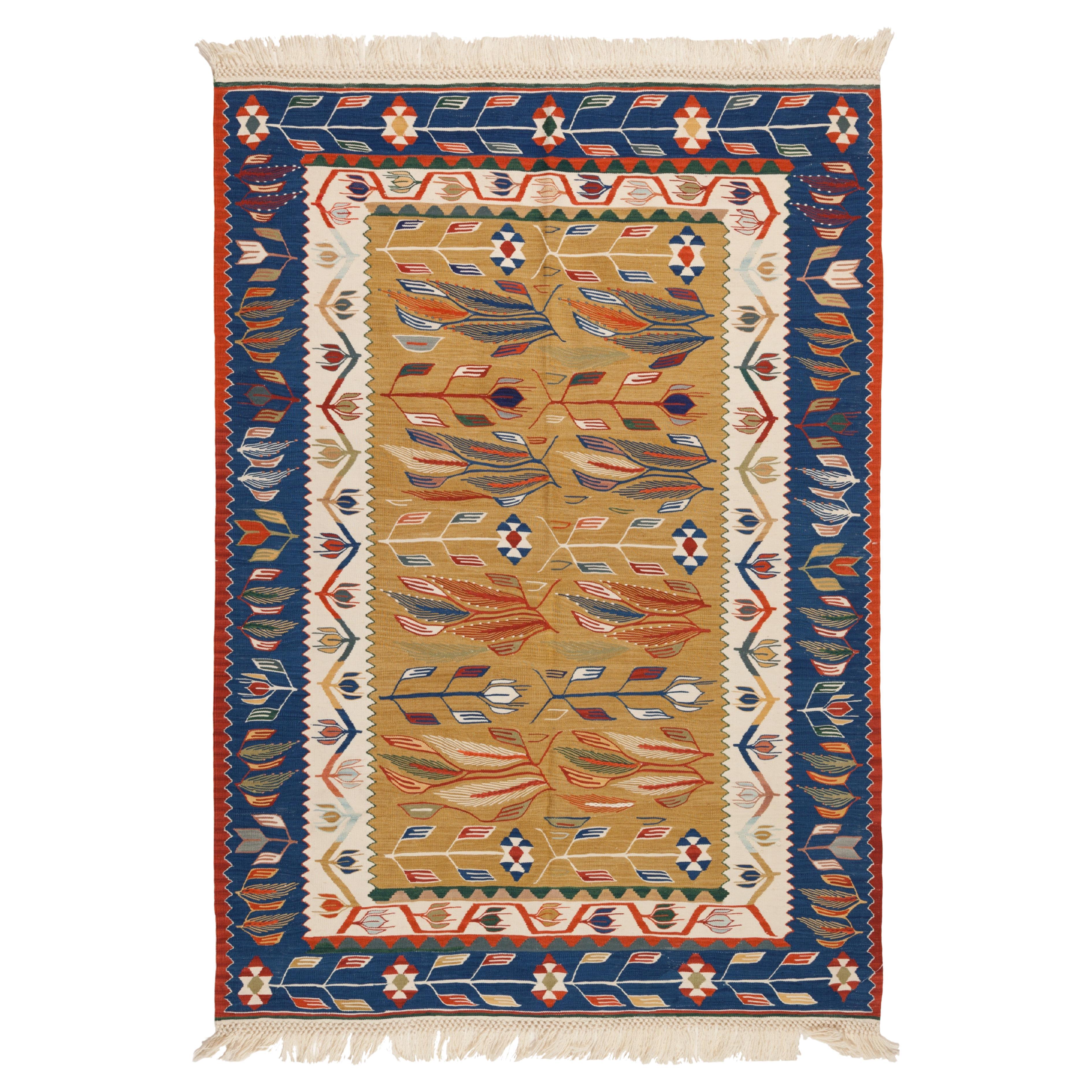 Nueva Alfombra Tejida a Mano de Lana Ushak Oushak Kilim Fino de Anatolia Central Alfombra Turca