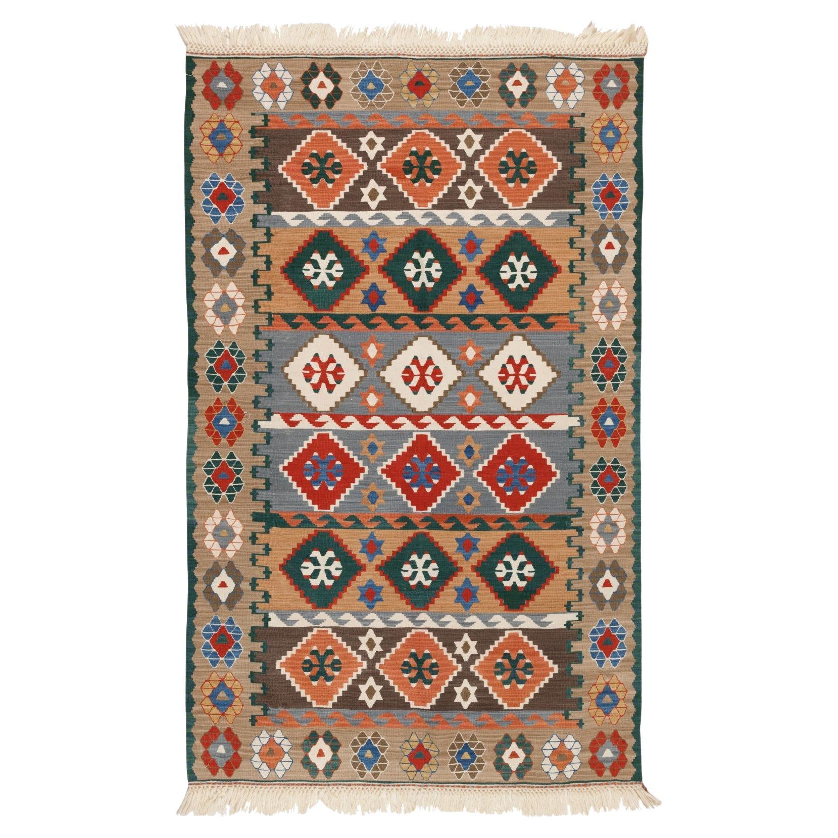 Nueva Alfombra Tejida a Mano de Lana Ushak Oushak Kilim Fino de Anatolia Central Alfombra Turca
