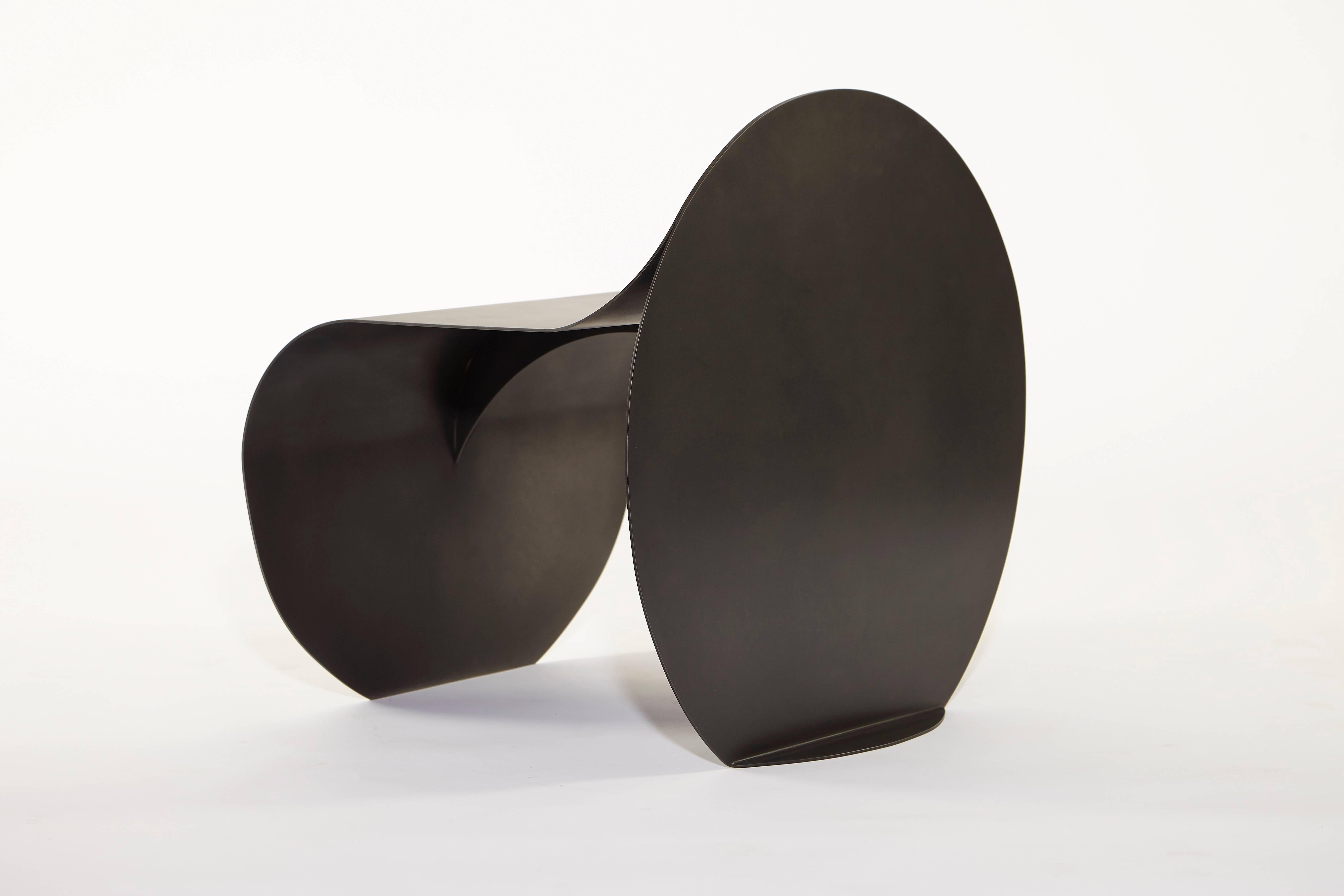 O Stool in Blackened Stainless Steel by Estudio Persona In New Condition For Sale In Los Angeles, CA