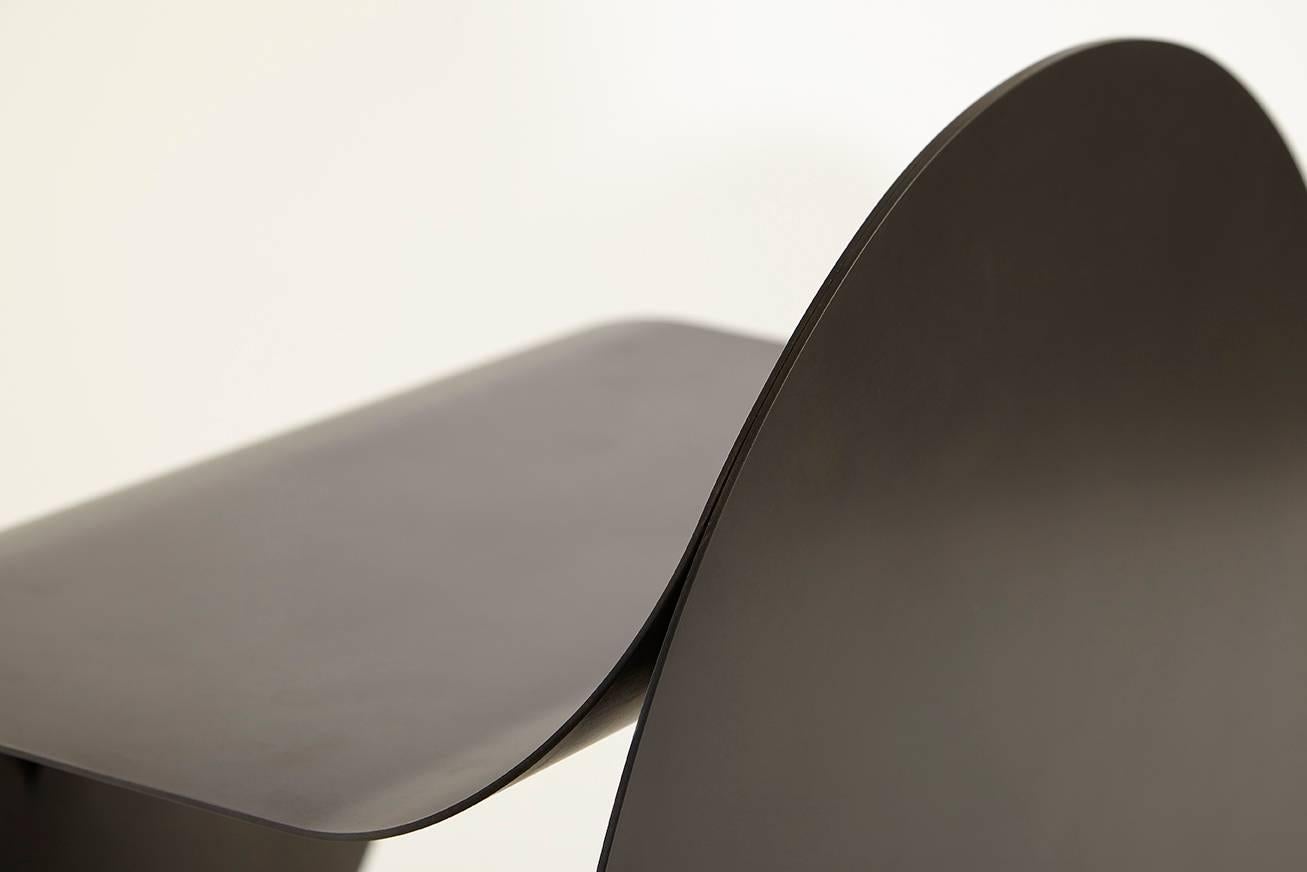 Contemporary O Stool in Blackened Stainless Steel by Estudio Persona For Sale