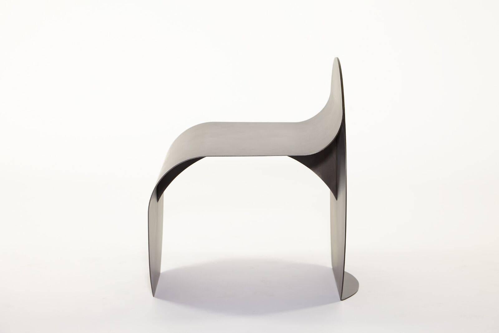 American O Stool in Blackened Stainless Steel by Estudio Persona For Sale