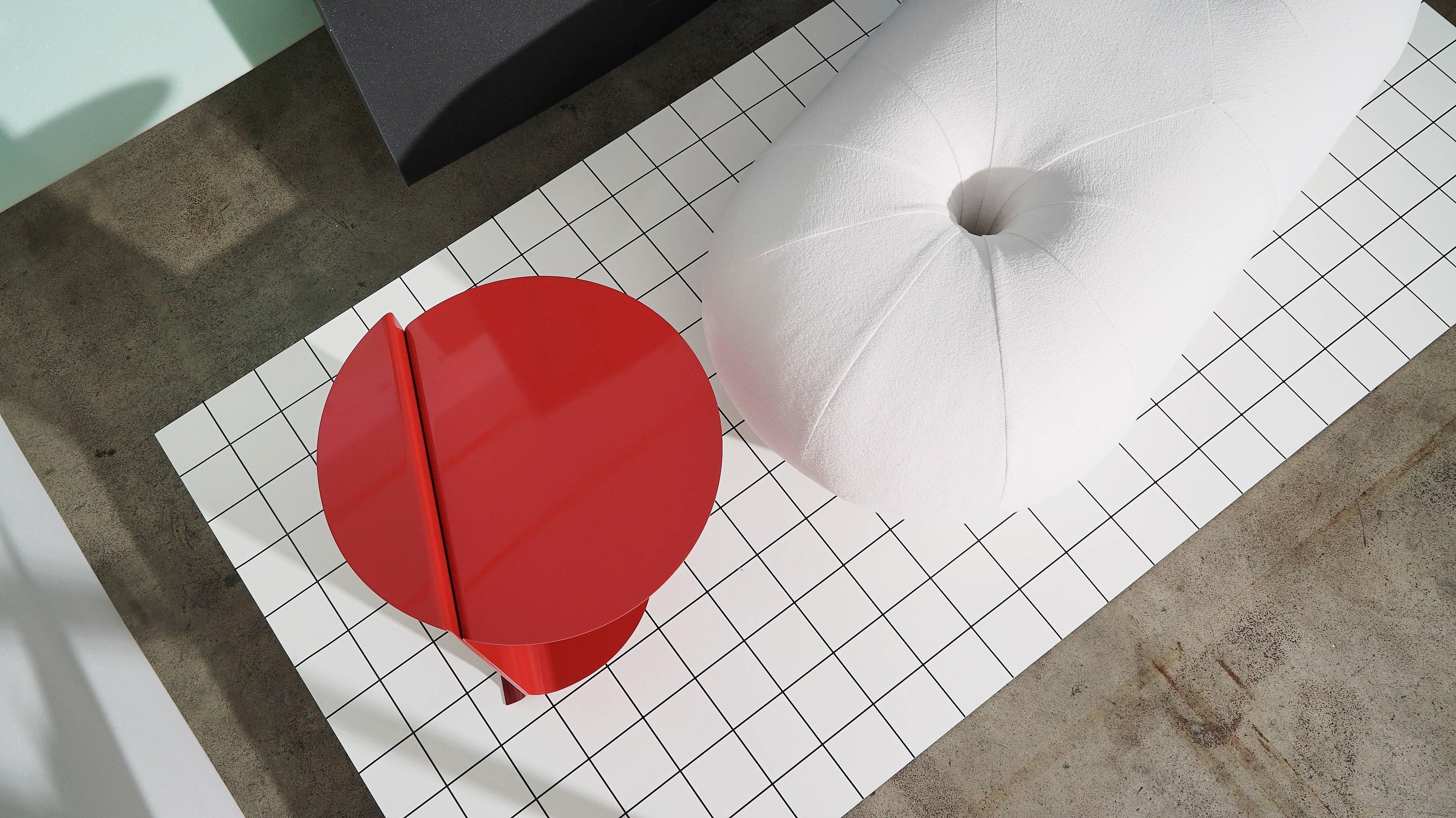 O Table in Stainless Steel (Red) by Estudio Persona 3