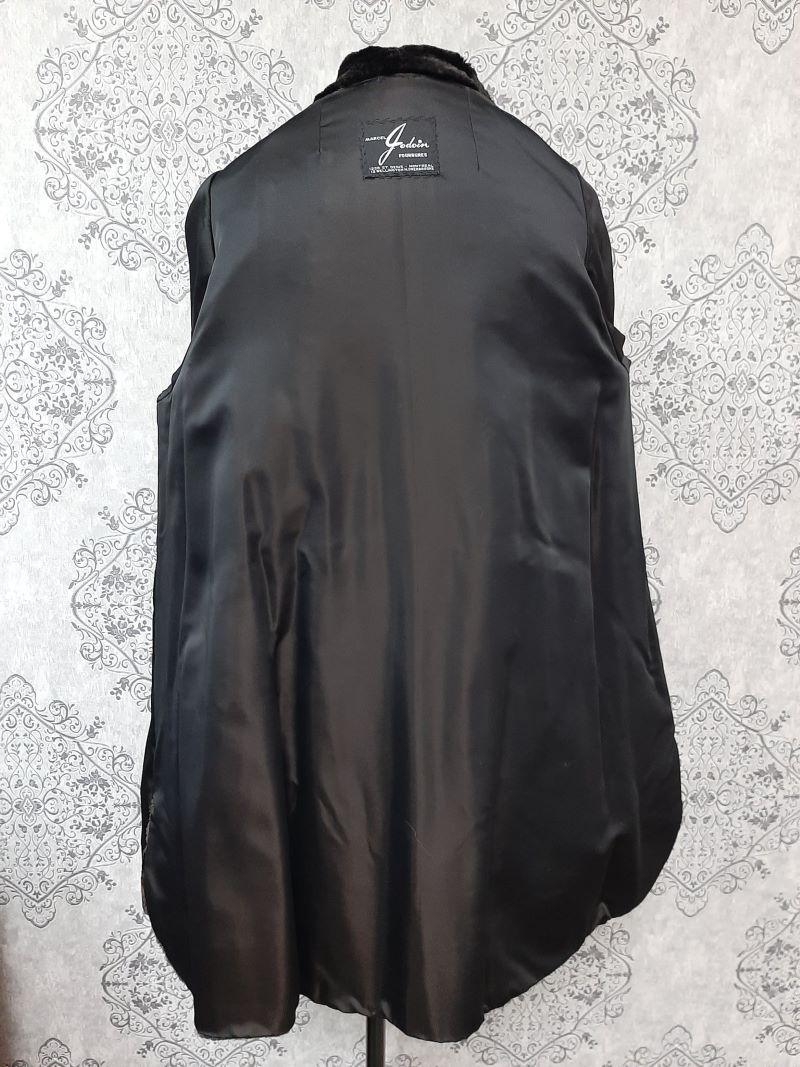 Black New ocelot fur coat size 14 For Sale