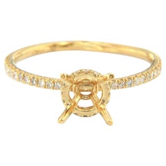 New Odelia 0.28ctw Diamond Straight Under Halo Semi Mount Ring in 18K
