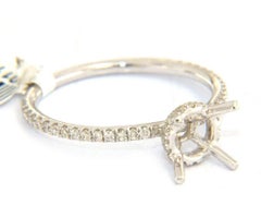 New Odelia 0.28ctw Diamond Straight Under Halo Semi Mount Ring in 18K White Gold