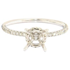 New Odelia 0.28ctw Diamond Straight Under Halo Semi Mount Ring in 18K White Gold
