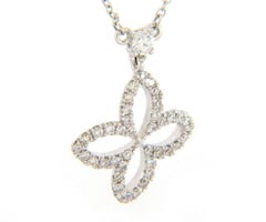 New Odelia 0.29ctw Diamond Open Pendant Necklace in 18K White Gold