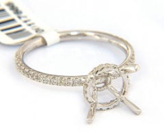 New Odelia 0.32ctw Diamond Straight Under Halo Semi Mount Ring in 18K White Gold