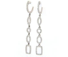 New Odelia 1.03ctw Diamond Mixed Shape Dangle Earrings in 18K White Gold