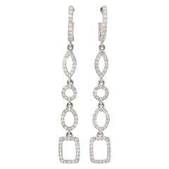 New Odelia 1.03ctw Diamond Mixed Shape Dangle Earrings in 18K White Gold