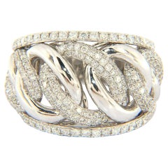 odelia jewelry New Odelia 1.50ctw Pave Oval Loop Diamond Band Ring in 18K White Gold