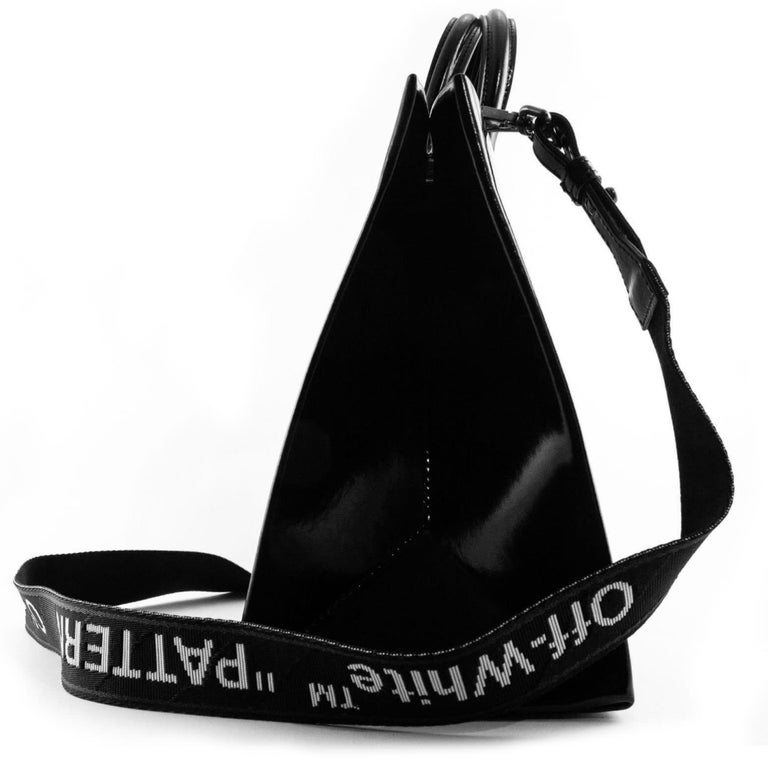 NEW Off-White Virgil Abloh Black Box Medium Trademark Logo Leather