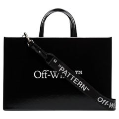 NEW Off-White Virgil Abloh Black Box Medium Trademark Logo Leather Crossbody Bag
