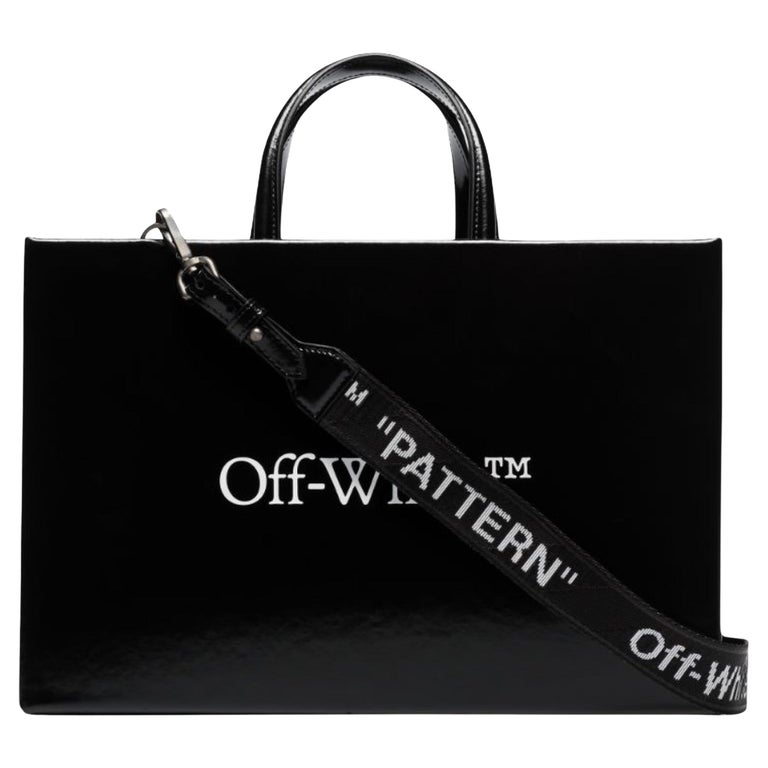 NEW Off-White Virgil Abloh Black Box Medium Trademark Logo Leather  Crossbody Bag For Sale at 1stDibs