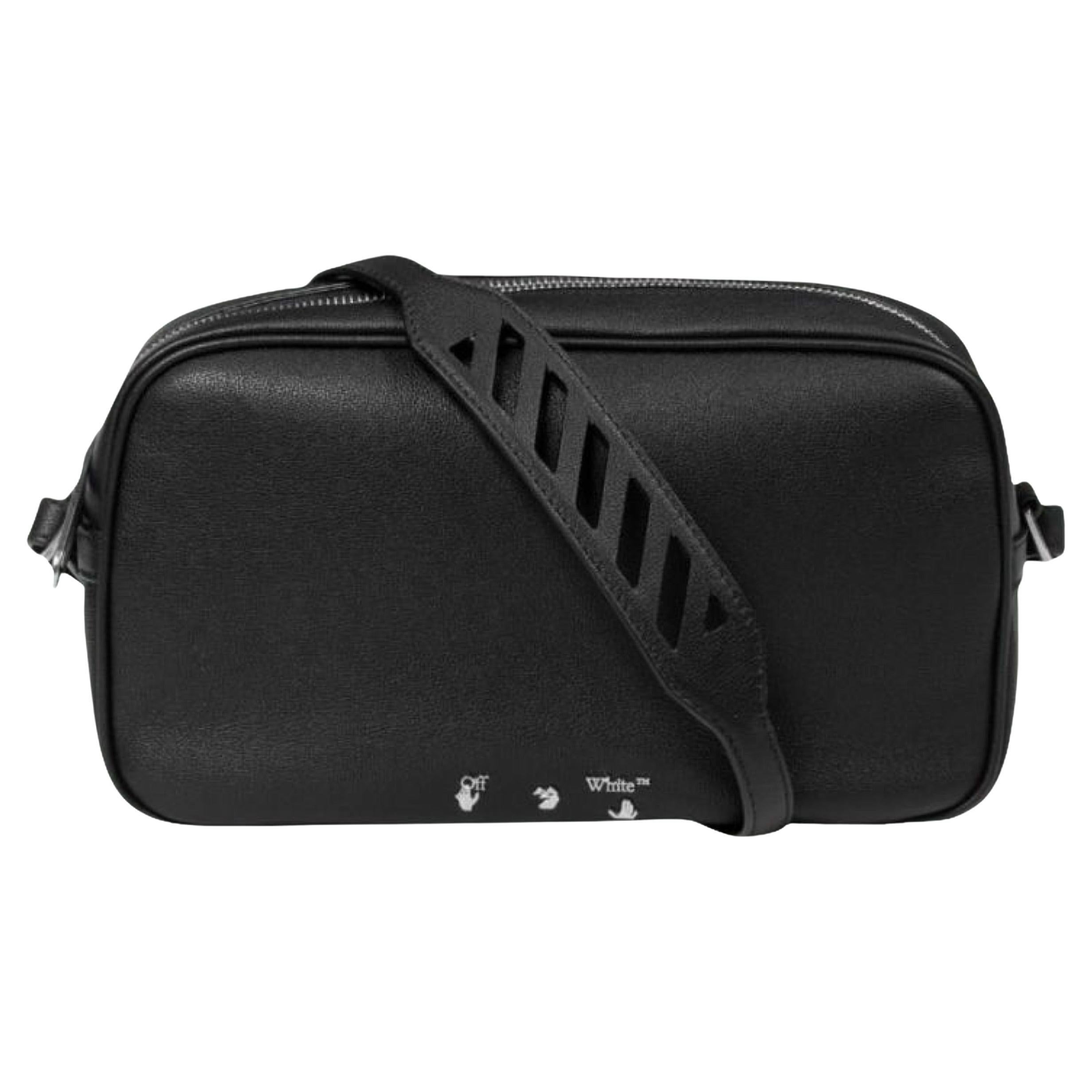 OFFWHITE White Leather 1.4 Jitney Quote Bag "SALARY INSIDE" Top Handle