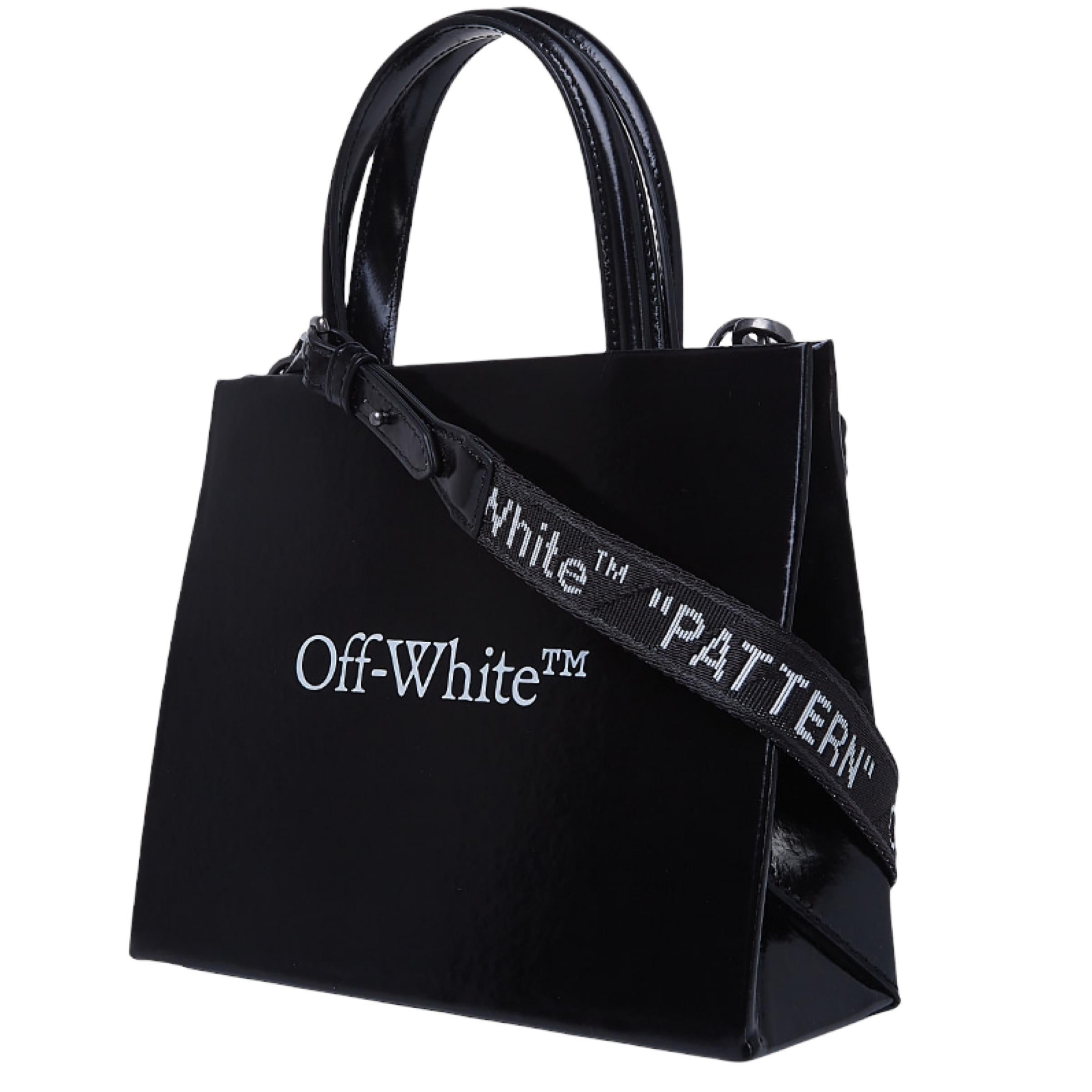NEU Off-White Virgil Abloh Schwarze Crossbody-Umhängetasche aus Leder mit Mini-Logo im Zustand „Neu“ im Angebot in San Marcos, CA
