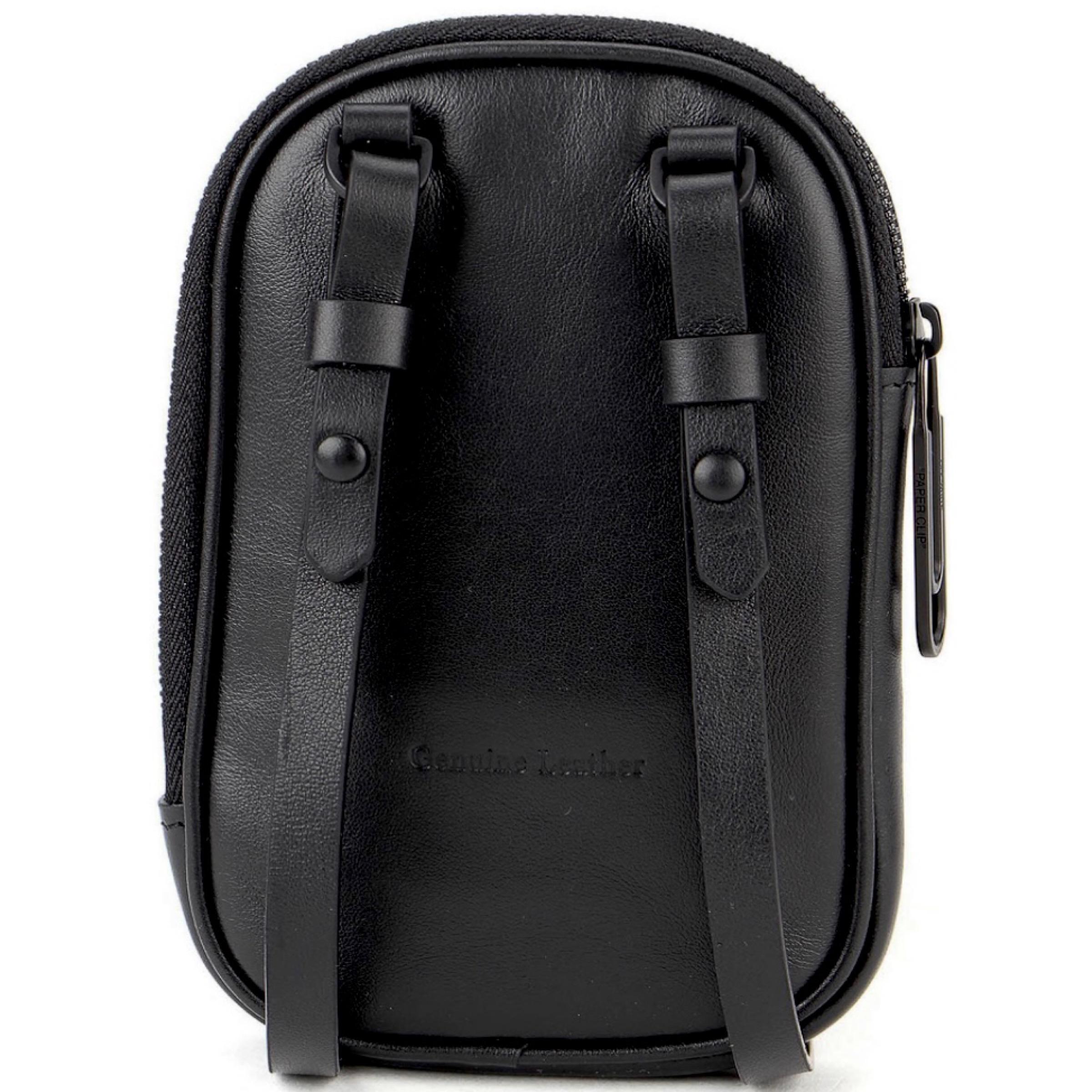 NEU Off-White Virgil Abloh Schwarz bedruckte Logo Crossbody-Tasche aus Leder mit Reißverschluss im Angebot 3