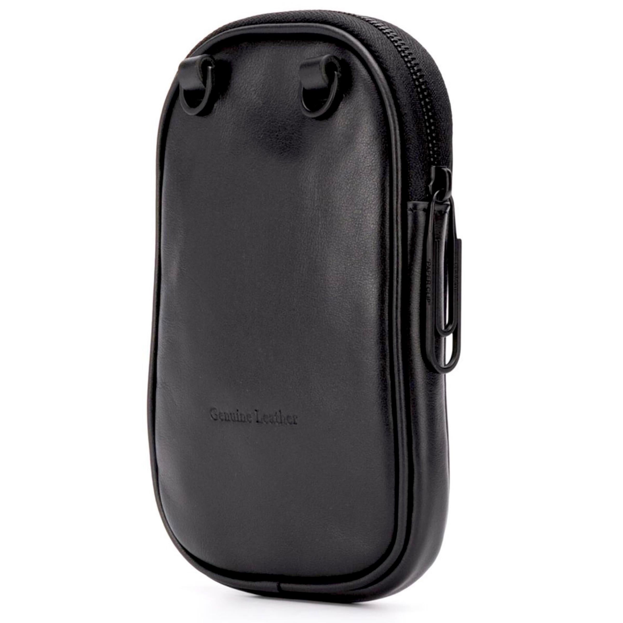 NEU Off-White Virgil Abloh Schwarz bedruckte Logo Crossbody-Tasche aus Leder mit Reißverschluss im Angebot 4