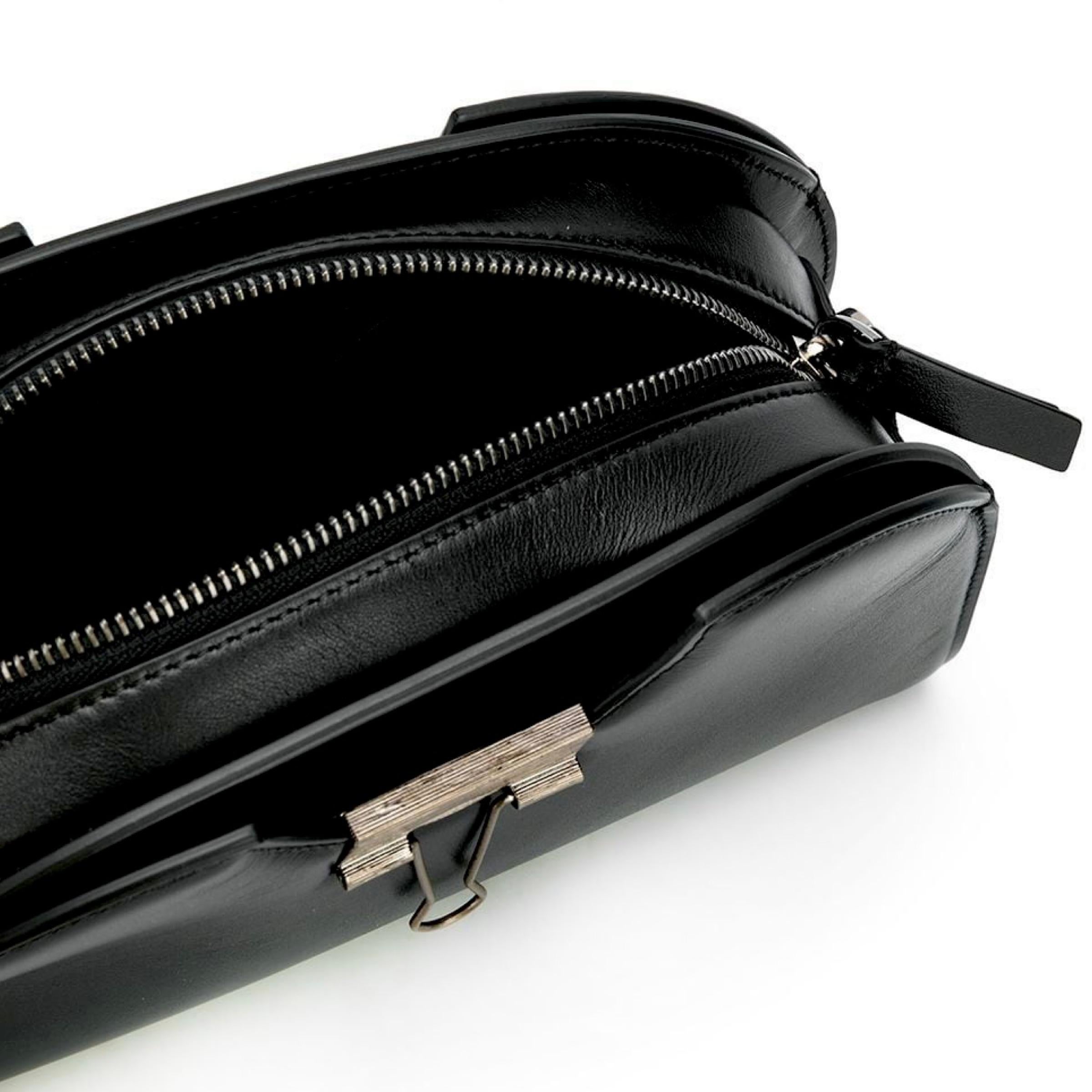 NEW Off-White Virgil Abloh Black Swiss Leather Camera Crossbody Bag For Sale 4