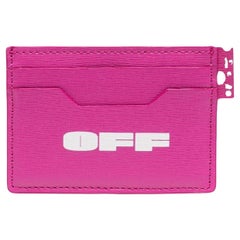 NEW Off-White Virgil Abloh Pink OFF Logo Leather Card Holder