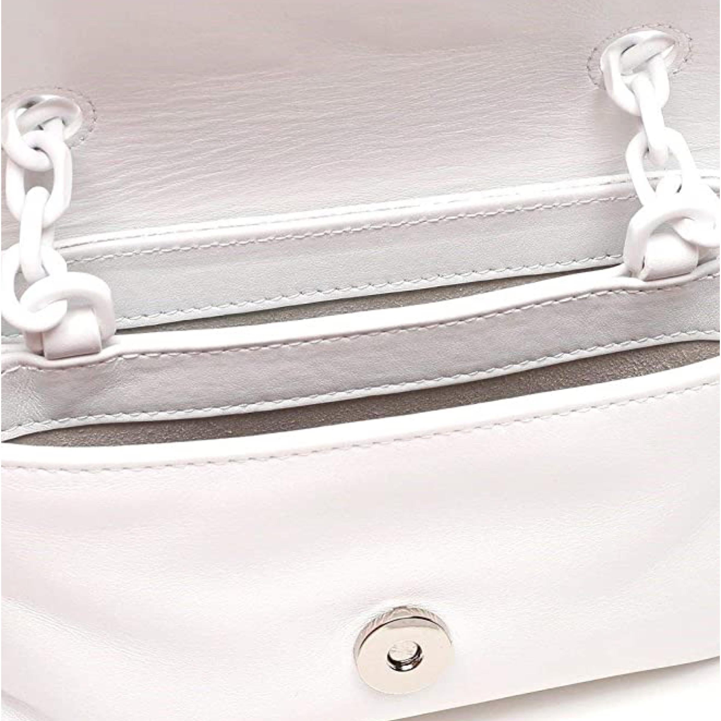 NEW Off-White Virgil Abloh White Diagonal Stripe Leather Crossbody Bag 2
