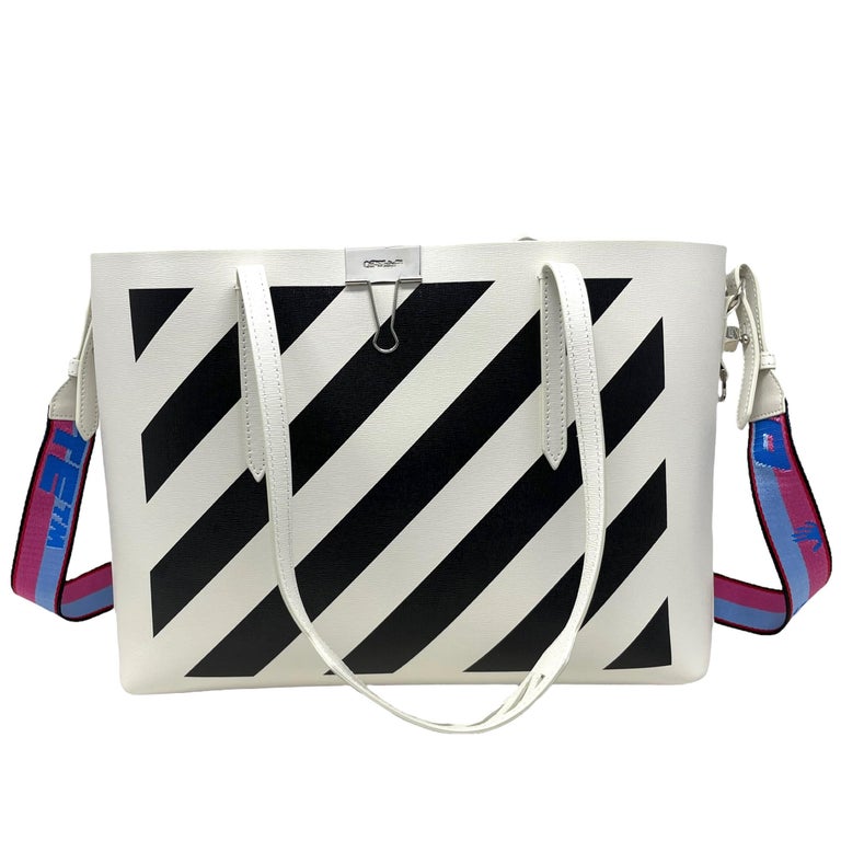 OFF-WHITE Virgil Abloh Diagonal Stripes Binder Shoulder Bag Black