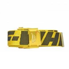 NEW Off-White Yellow Woven Fabric 2.0 Industrial Buckle Belt