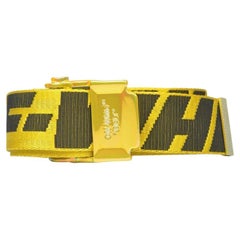 NEW Off-White Yellow Woven Fabric 2.0 Industrial Buckle Belt