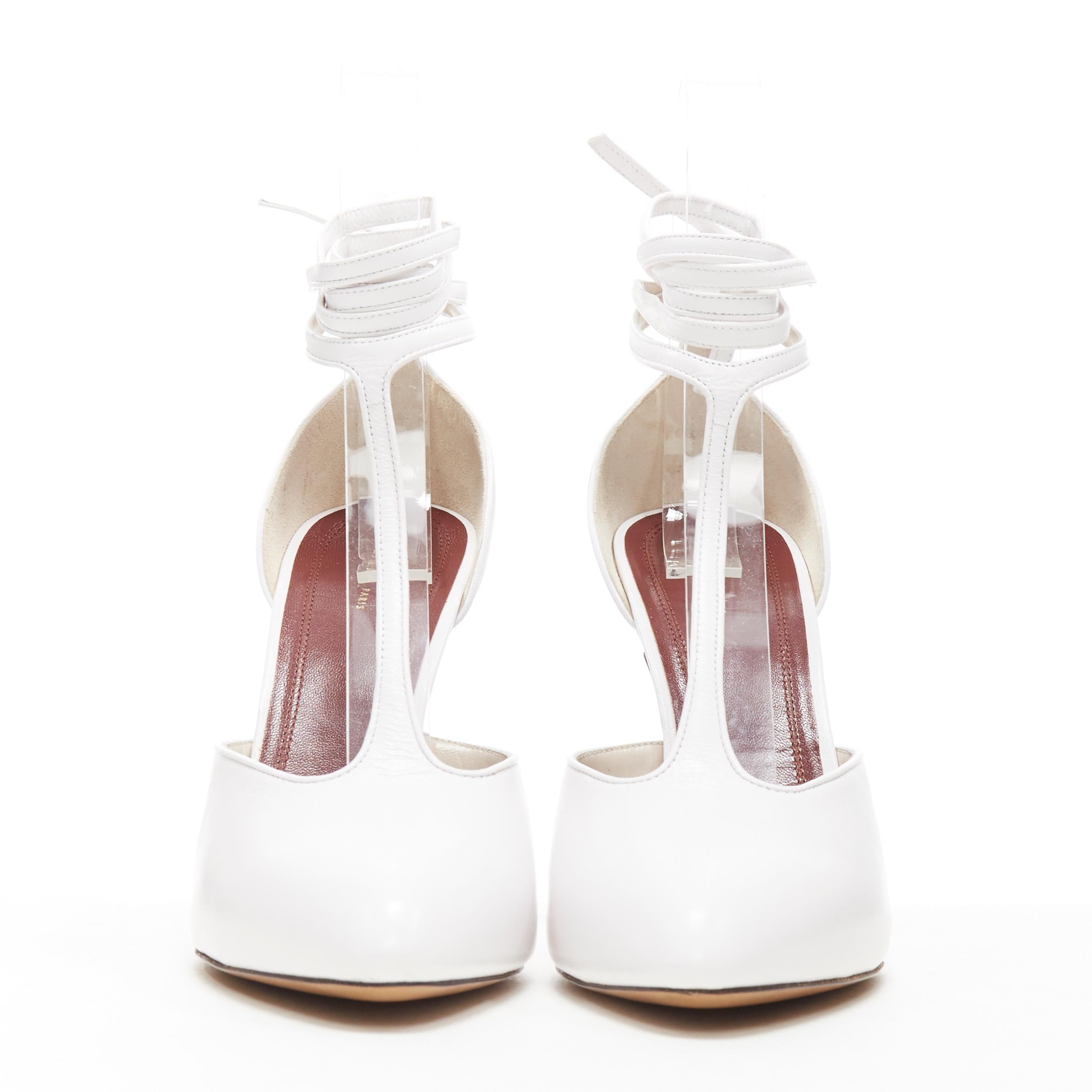white t strap heels