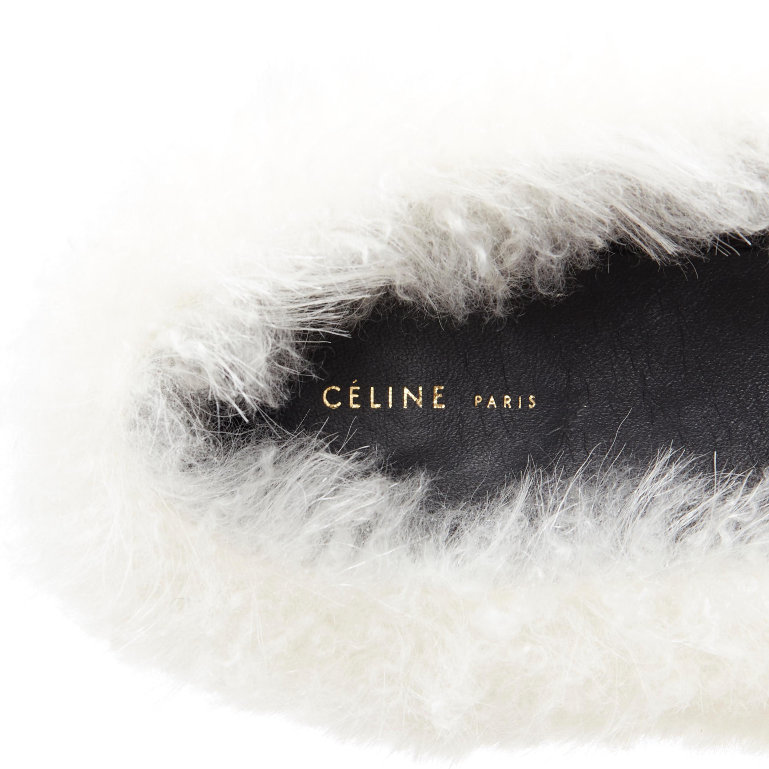 new OLD CELINE Cosy Slipper Goat Fur shearling round toe flat slipper shoes EU40 1