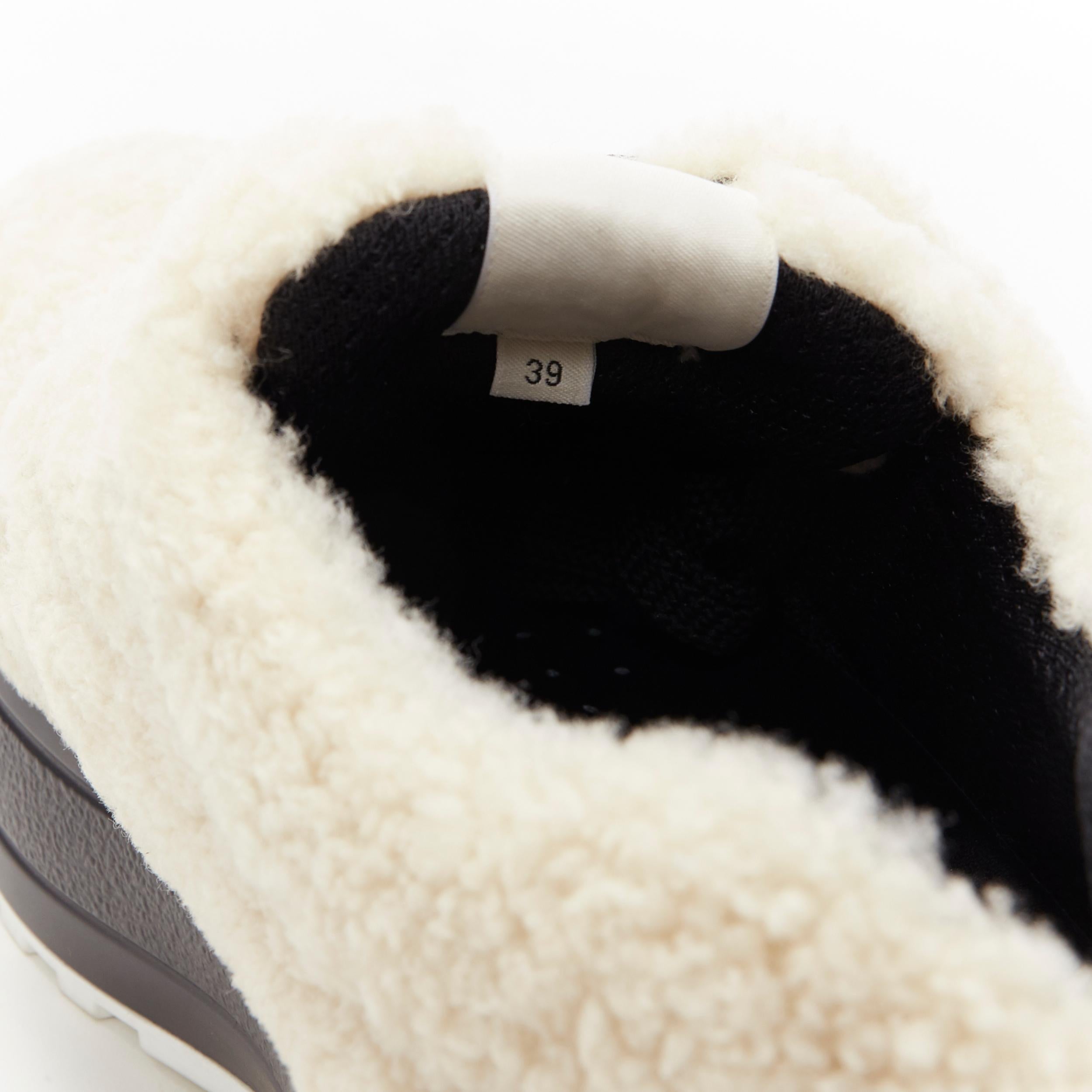 new OLD CELINE Delivery goat shearling black rubber platform sneaker shoes EU39 3