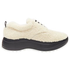 new OLD CELINE Delivery goat shearling black rubber platform sneaker shoes EU39