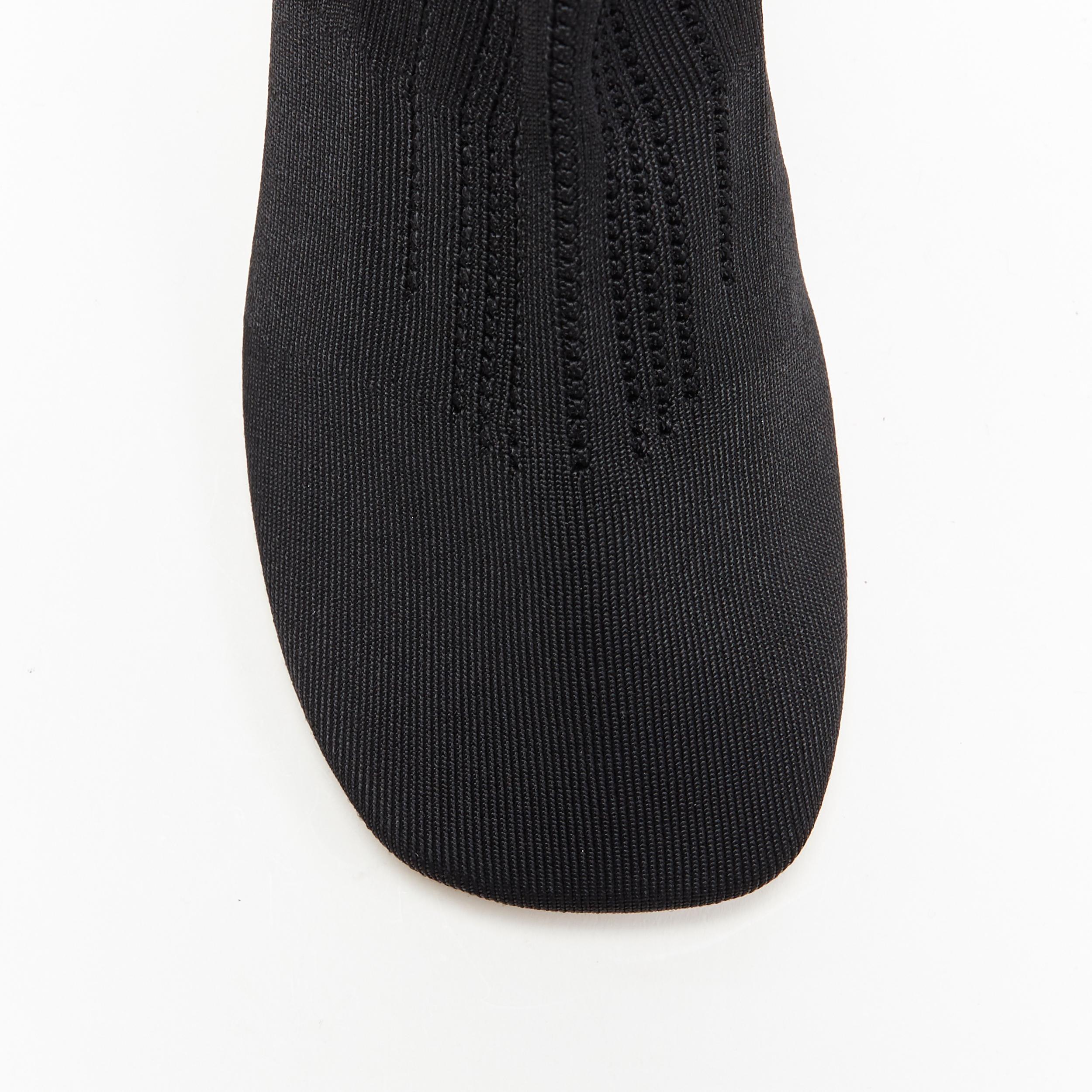 new OLD CELINE Glove Bootie black perforated knit sock square toe boots EU40 In New Condition In Hong Kong, NT
