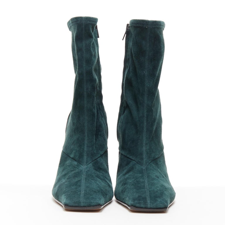 new OLD CELINE Madame Flare forest green stretch suede square toe bootie  EU40 at 1stDibs | old celine madame boots, madame stretch, forest green  ankle boots