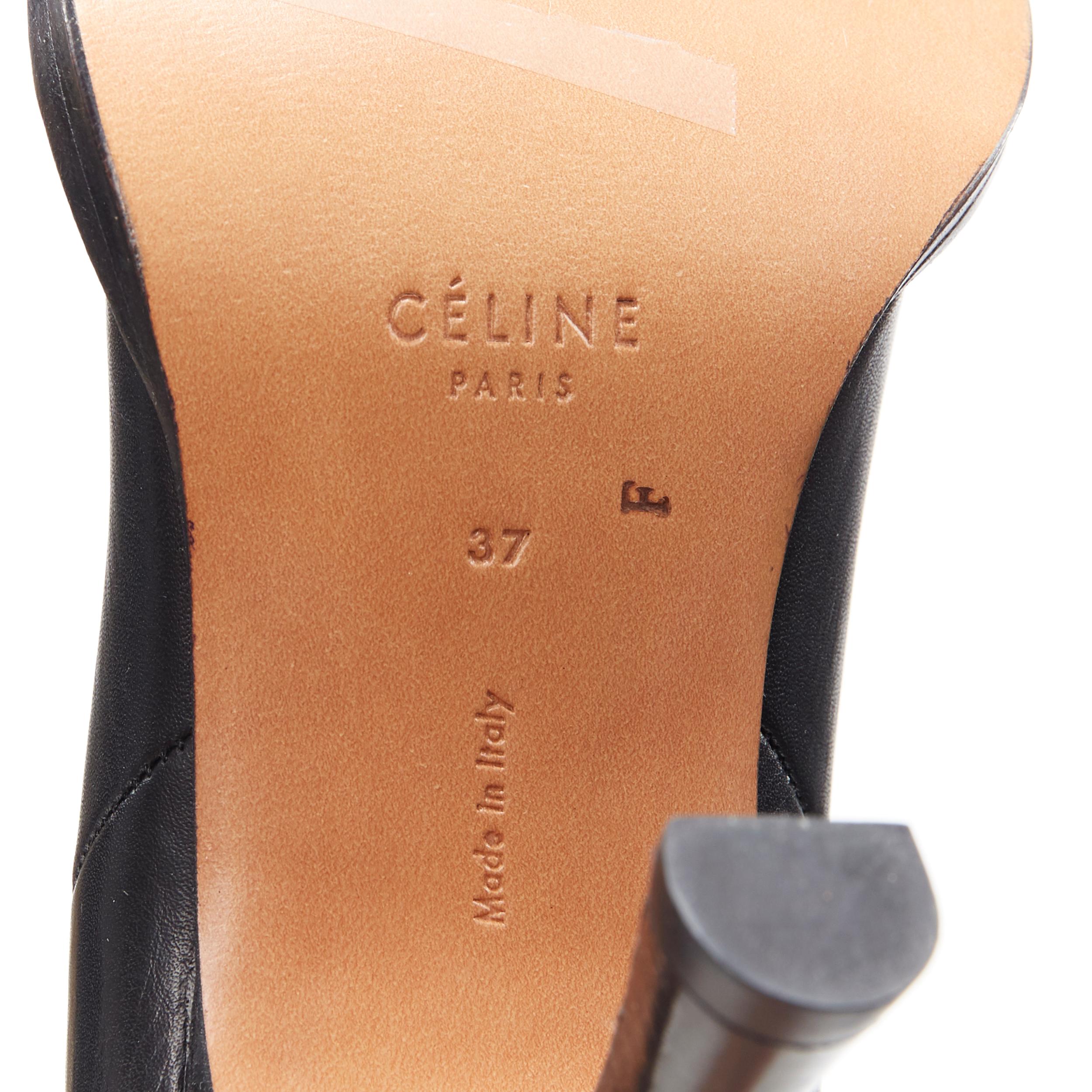 nuevo OLD CELINE PHILO Chelsea Boot 85 negro punta curva piel de becerro tacón botas EU37 5