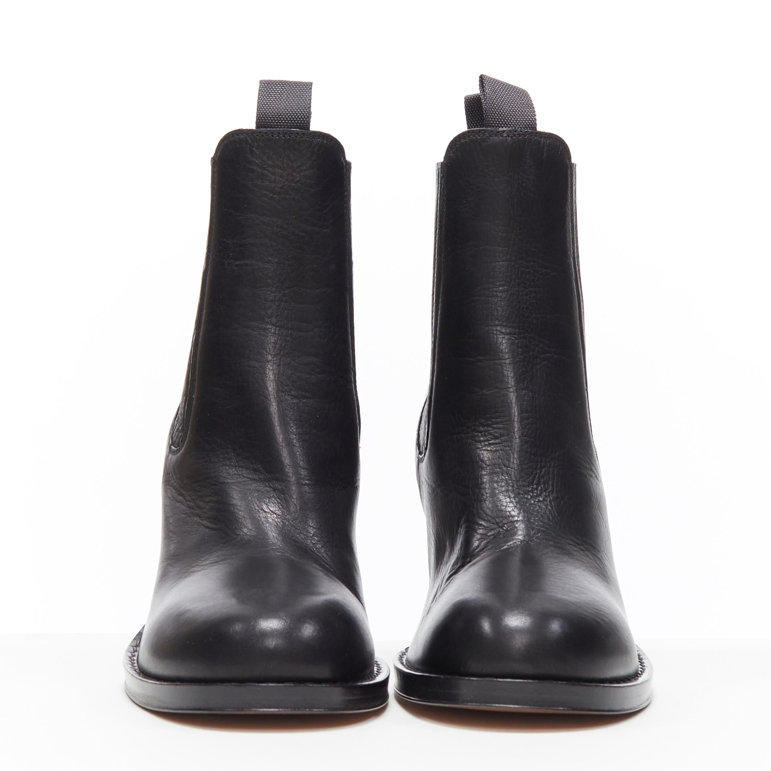 nuevo OLD CELINE PHILO Chelsea Boot 85 negro punta curva piel de becerro tacón botas EU37 Negro