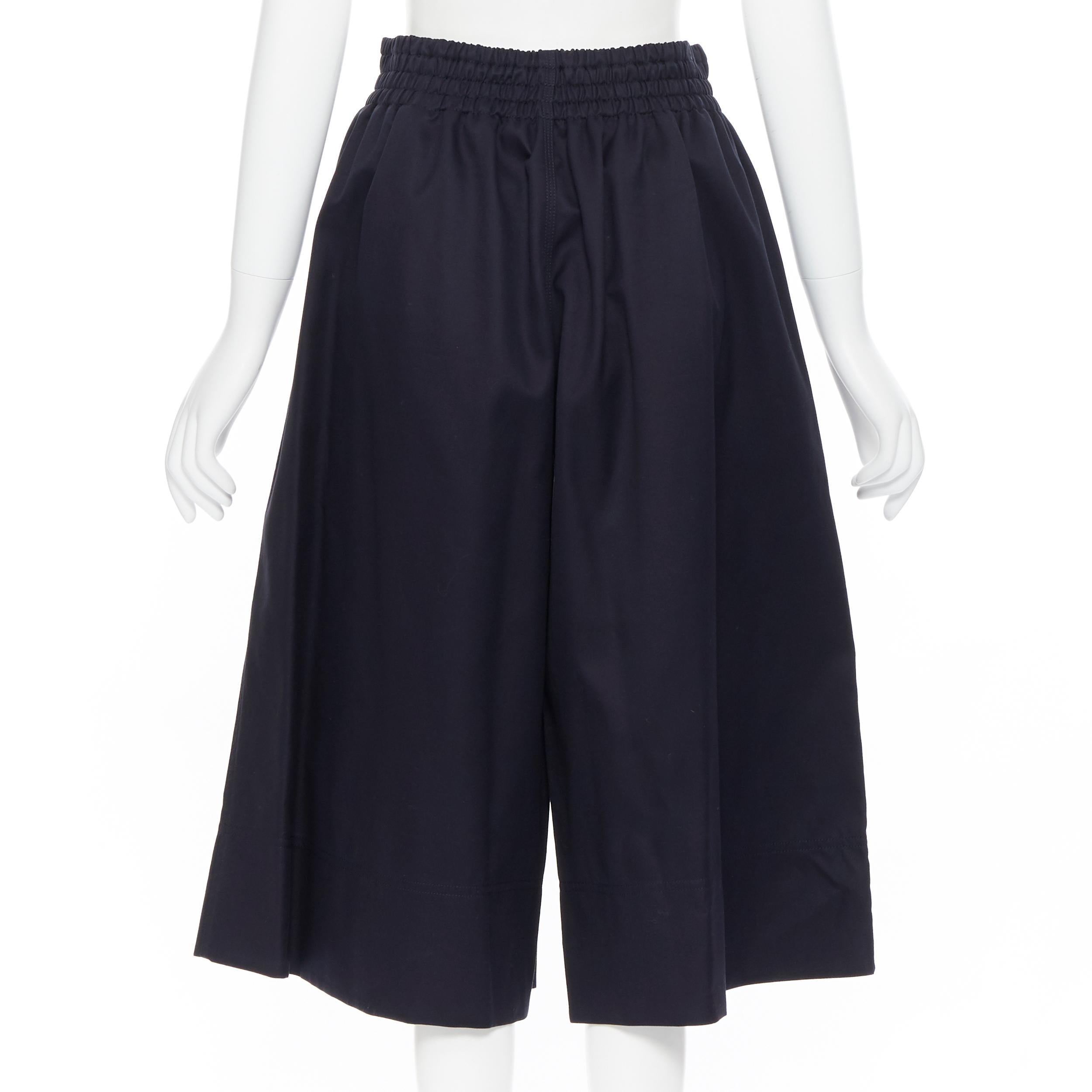 Neu OLD CELINE PHOEBE PHILO 100% Baumwolle marineblaue Culotte-Shorts mit weitem Bein FR34 XS 1