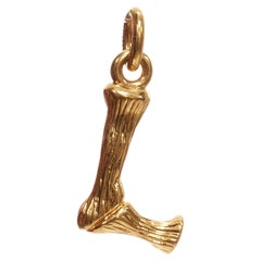 new OLD CELINE Phoebe Philo Alphabet L mini gold plated pendant charm