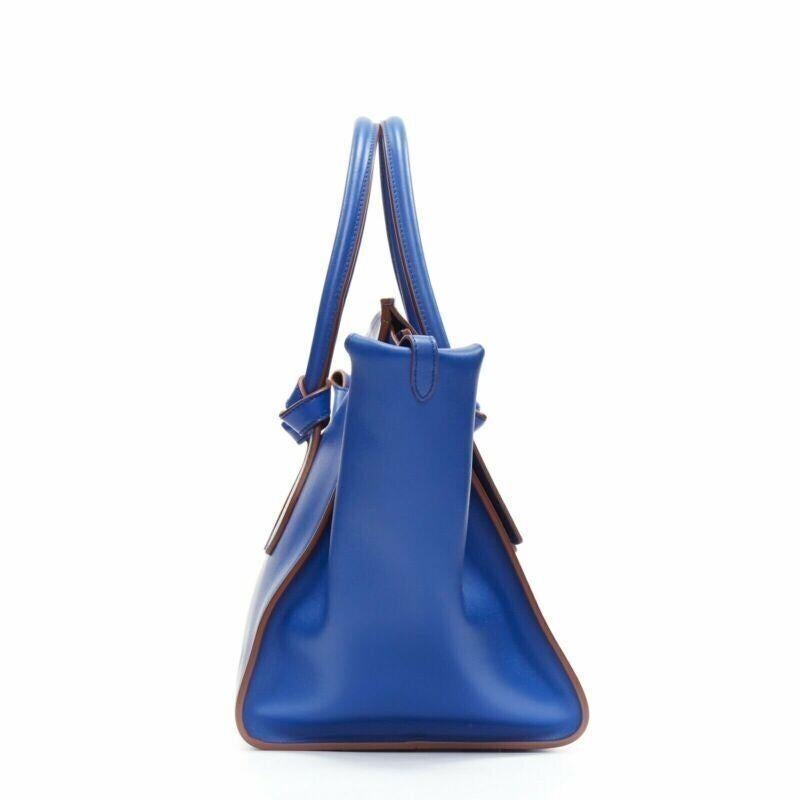 new OLD CELINE Phoebe Philo Knot cobalt blue calf large shopper tote bag In Good Condition For Sale In Hong Kong, NT