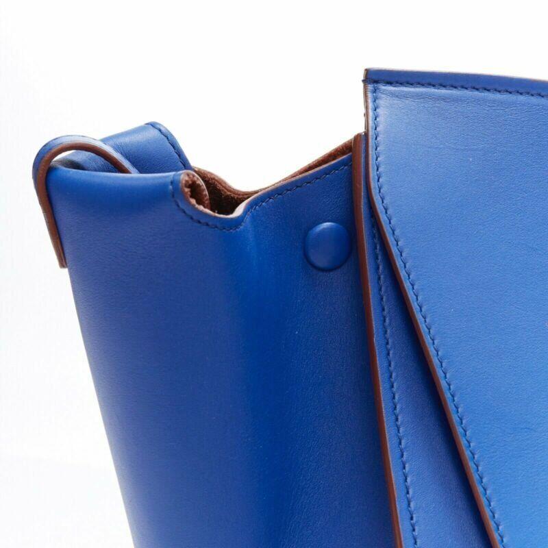 new OLD CELINE Phoebe Philo Knot cobalt blue calf large shopper tote bag For Sale 4