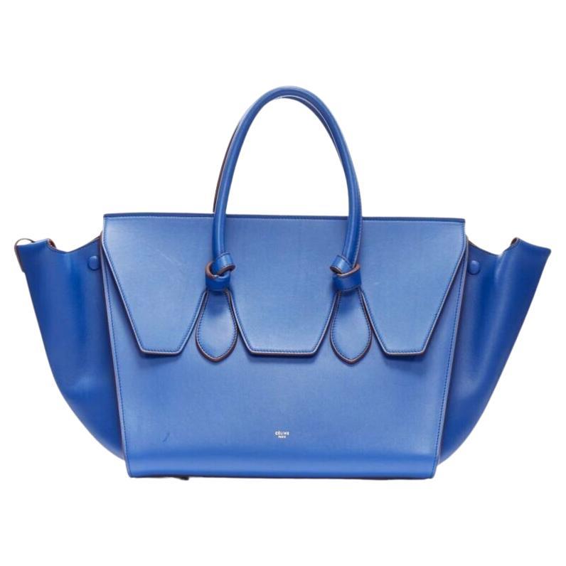 new OLD CELINE Phoebe Philo Knot cobalt blue calf large shopper tote bag For Sale