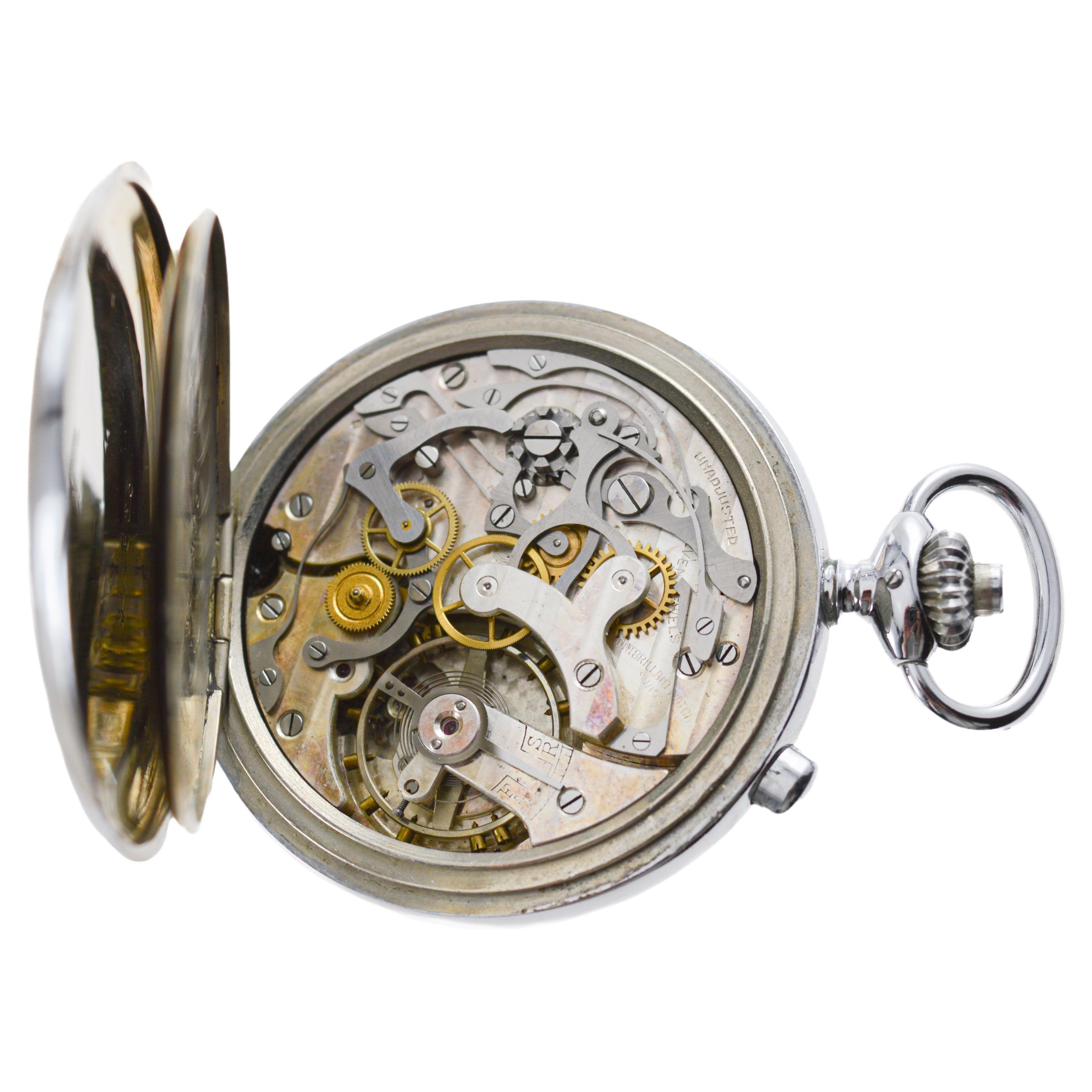 New Old Stock 1940 Enamel Dial Chronograph Timer for Horse Racing 7
