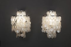 Lampe murale Fun 2WM en nacre de Verner Panton, années 1970, Neuf et en stock
